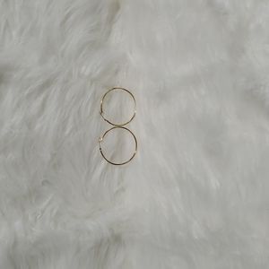 Gold hoop earrings- 14k medium size